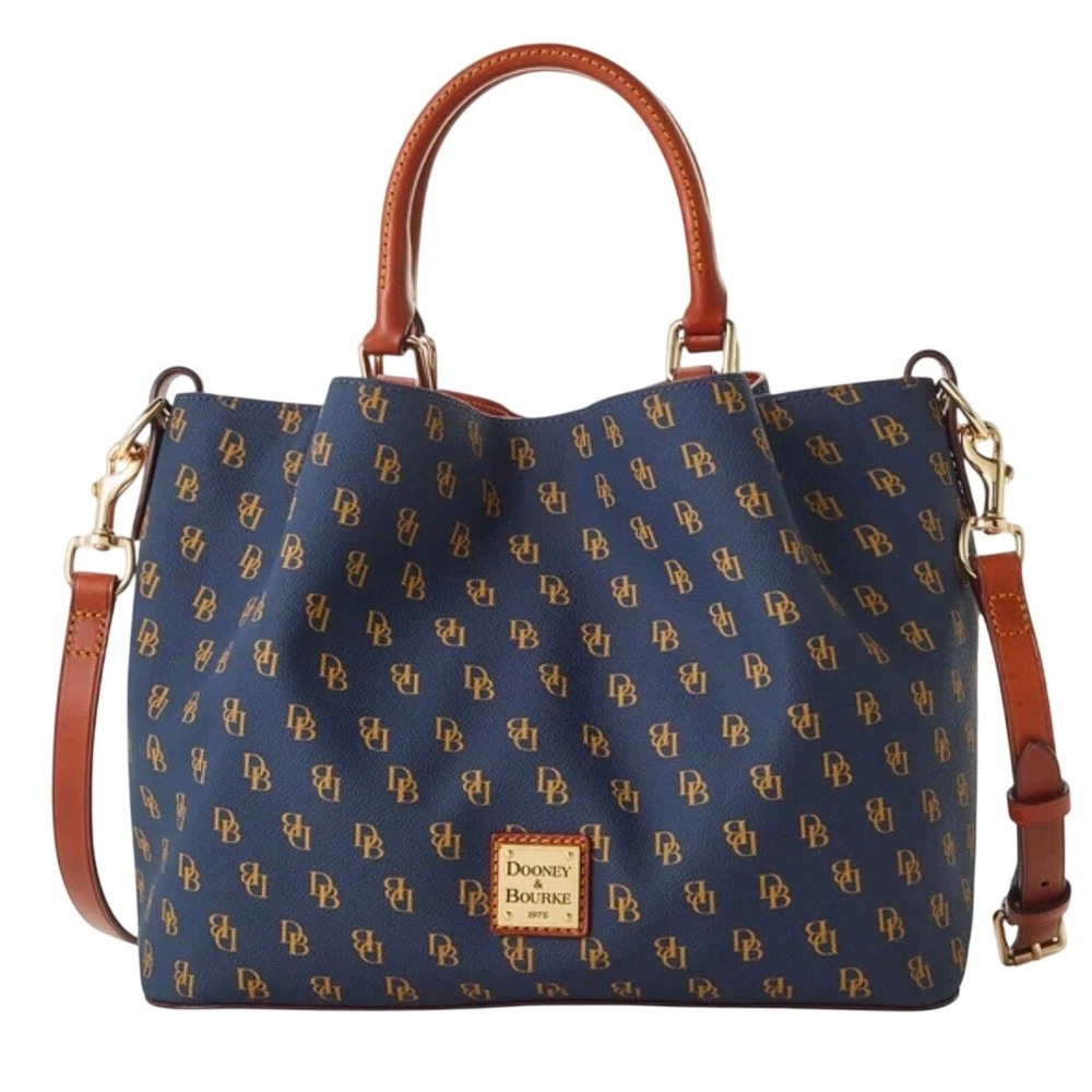 Dooney & Bourke Tote Womens Small Navy New Gretta Monogram Crossbody Shopper